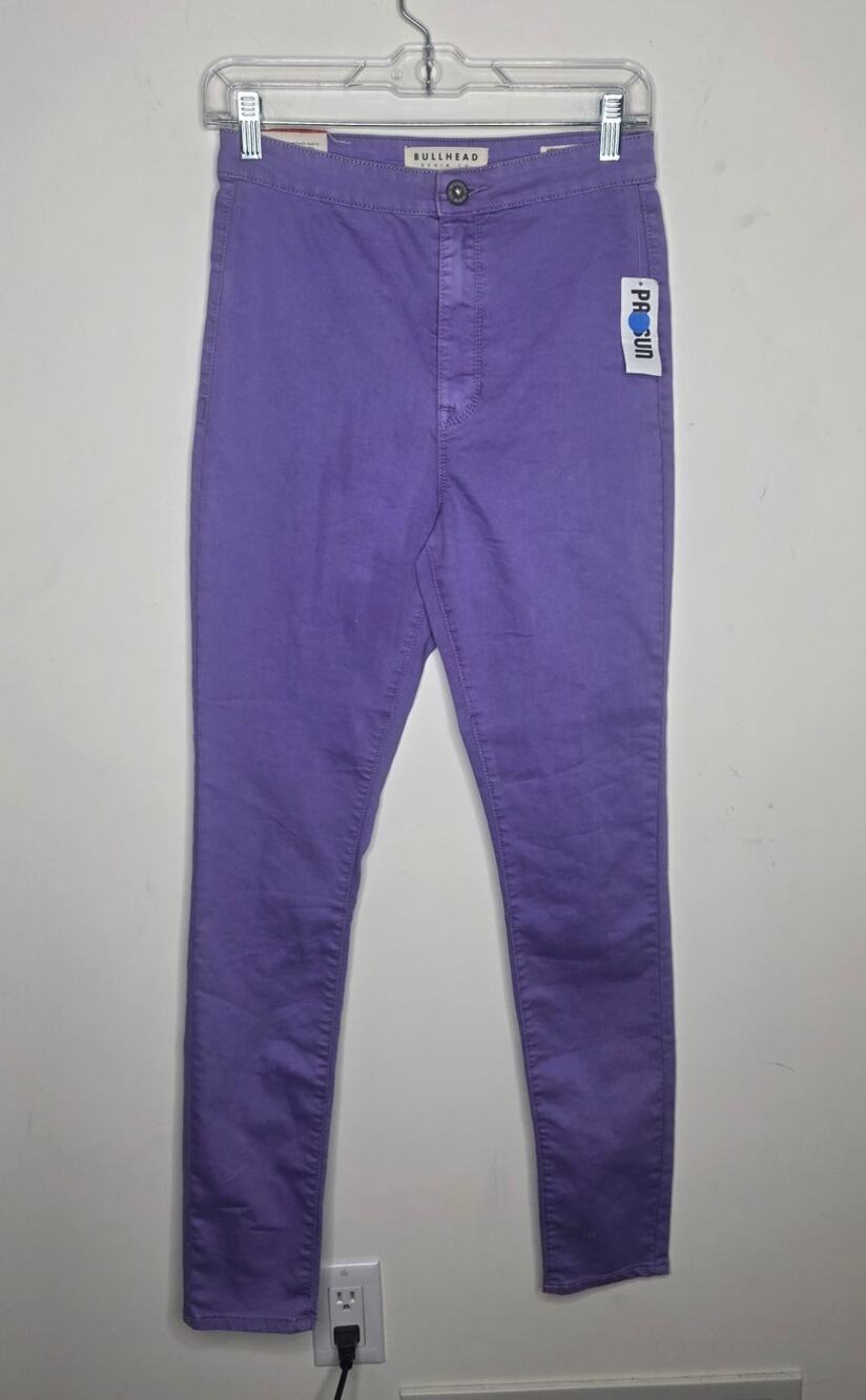 NWT Bullhead uber high rise skinniest electric purple jeans - 7 regular